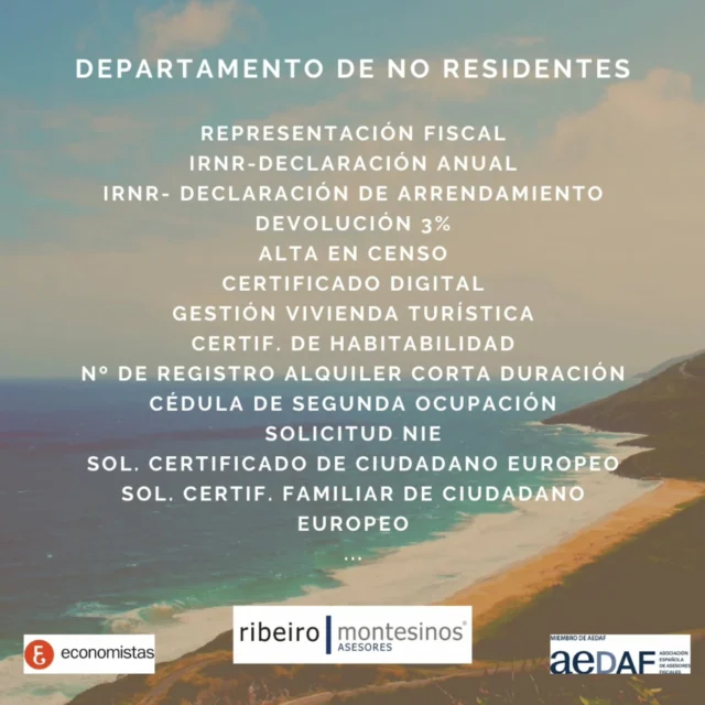 Infórmate sin compromiso de todos los servicios que ofrece nuestro departamento de no residentes.
Contacta con nosotros.

Inform you about all the services our Non-Residents department offers, without any commitment.
Contact us!!

📬 services@rmtax.es

🇪🇦🇬🇧🇺🇸🇫🇷🇷🇺🇵🇫

#noresidentes #tax #viviendaturistica #certificadodigital #representaciónfiscal